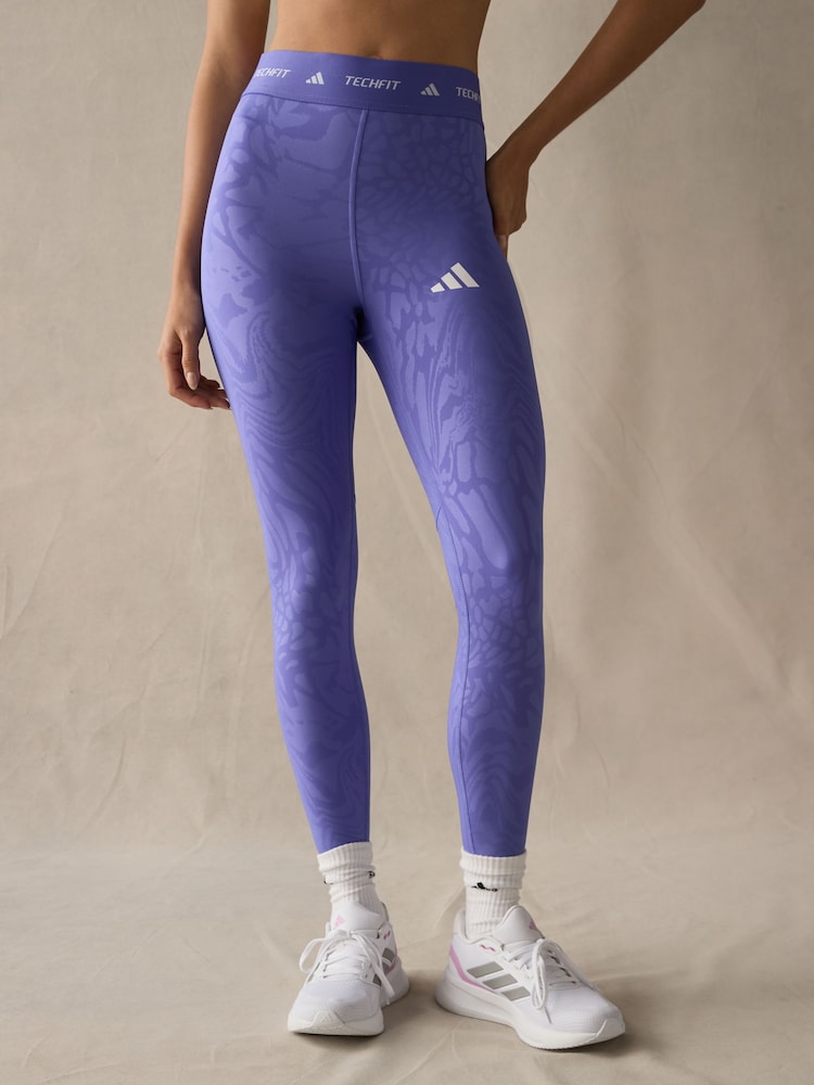 adidas Blue Techfit Print 7/8 - Image 1 of 6