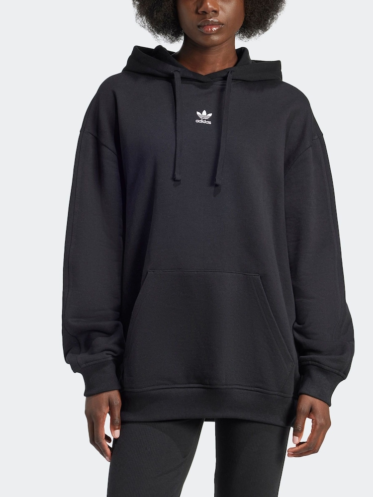Negro - adidas Originals Essentials Loose French Terry 100% Cotton Hoodie - Imagen 2 de 7