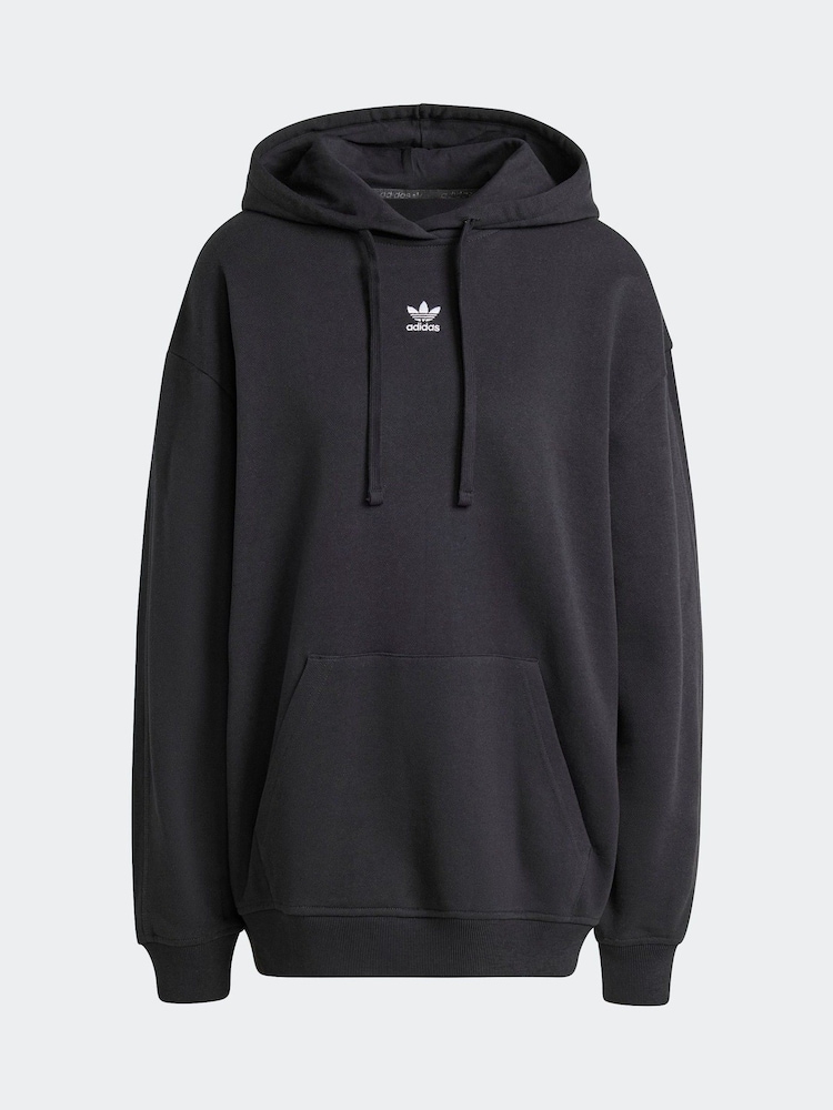 Negro - adidas Originals Essentials Loose French Terry 100% Cotton Hoodie - Imagen 7 de 7