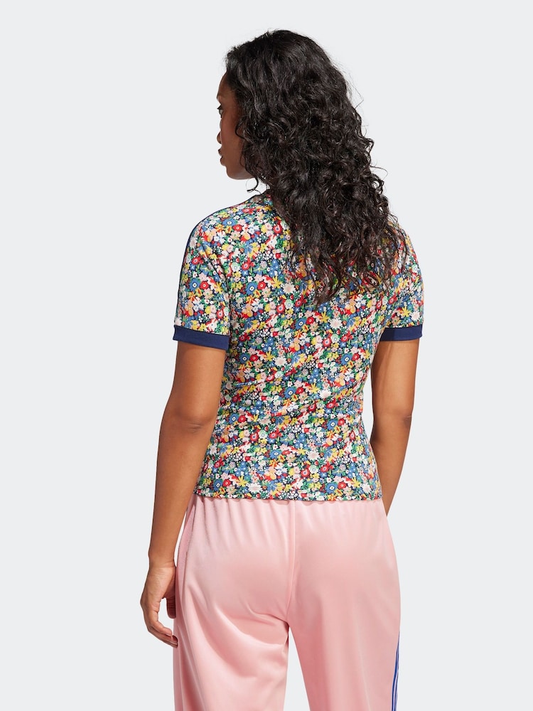 adidas originals multi Floral Liberty London Cali T-shirt - Image 2 of 6