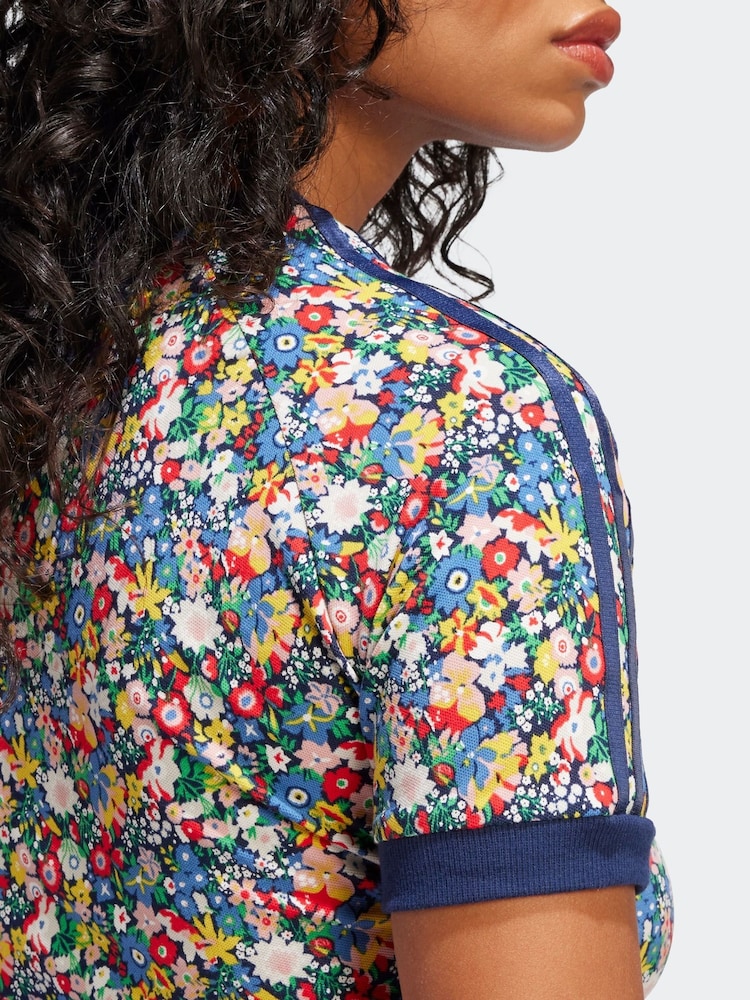 adidas originals multi Floral Liberty London Cali T-shirt - Image 4 of 6