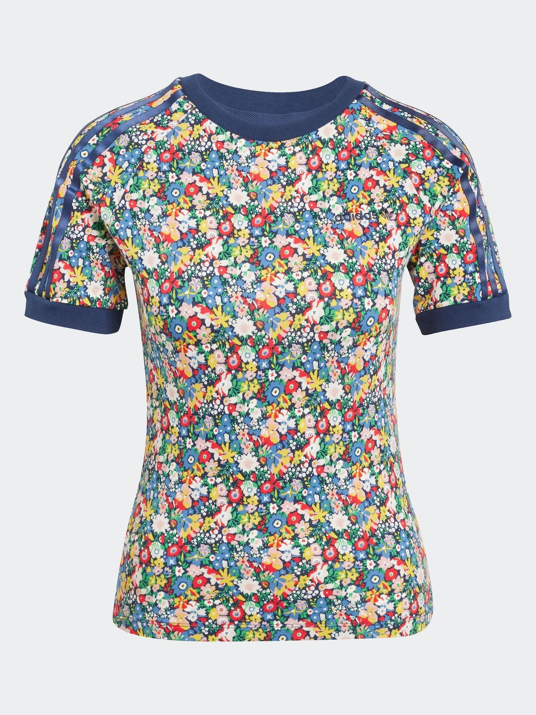 adidas Originals Linear graphic cali tee in light blue and