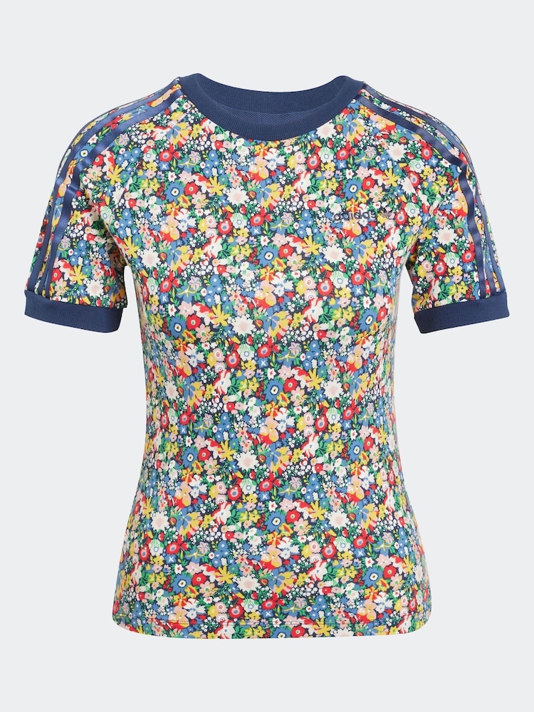 adidas originals multi Floral Liberty London Cali T-shirt - Image 6 of 6
