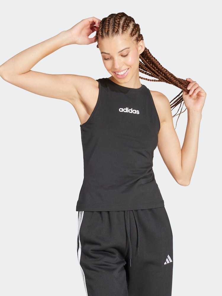 Negro - Camiseta sin mangas estilo lineal de adidas - Imagen 2 de 7