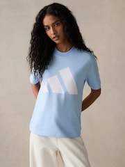 adidas Blue 100% Cotton T-Shirt - Image 1 of 4