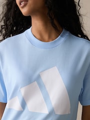 adidas Blue 100% Cotton T-Shirt - Image 4 of 4