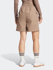 adidas Originals Brown 3 Stripe Shorts - Image 2 of 6