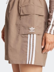adidas Originals Brown 3 Stripe Shorts - Image 5 of 6
