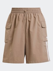 adidas Originals Brown 3 Stripe Shorts - Image 6 of 6