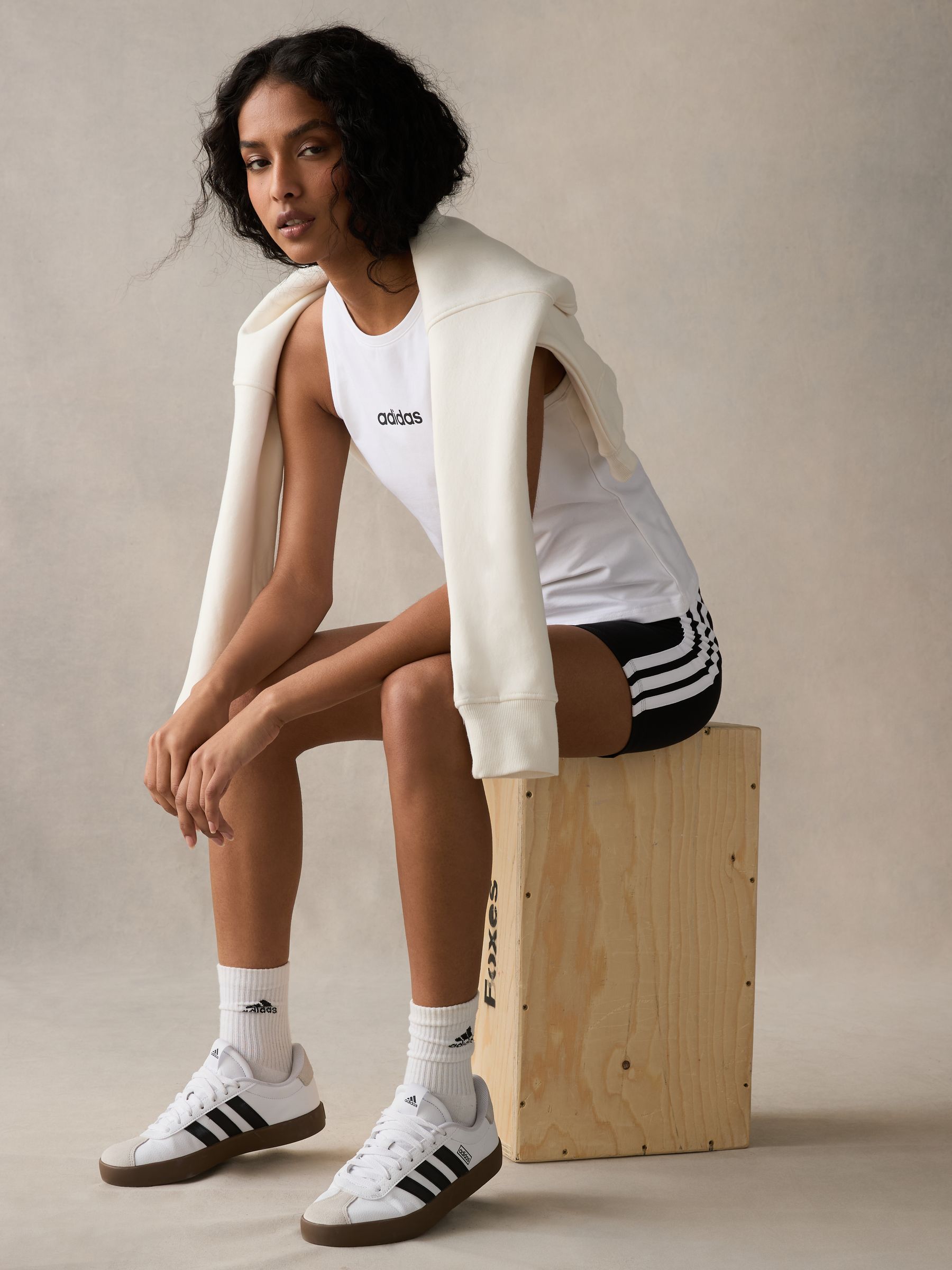 Buy adidas White Linear Tank Top from Next Romania