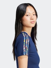 adidas Originals Blue Blue Liberty London T-Shirt - Image 4 of 6