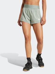 adidas Light Grey Hyperglam Woven Shorts - Image 1 of 6