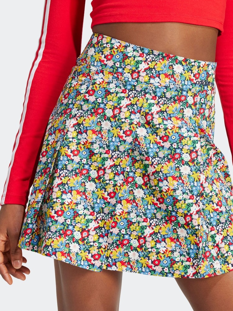 adidas originals multi Floral Liberty London 100% Cotton Skirt - Image 5 of 6