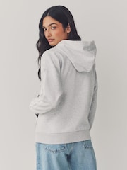 adidas Grey Essentials 3-Stripes Full Zip Fleece Hoodie - Image 3 of 8