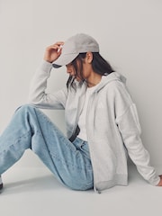 adidas Grey Essentials 3-Stripes Full Zip Fleece Hoodie - Image 6 of 8