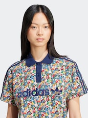 adidas Originals multi Floral Liberty London Firebird Polo Shirt - Image 4 of 6