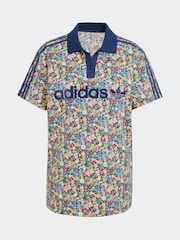 adidas Originals multi Floral Liberty London Firebird Polo Shirt - Image 6 of 6
