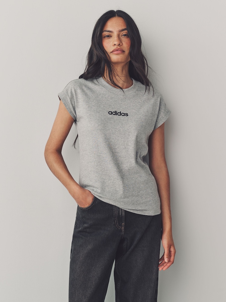 adidas Grey Light Essentials Single Jersey T-Shirt - Image 1 of 6