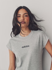 adidas Grey Light Essentials Single Jersey T-Shirt - Image 5 of 6