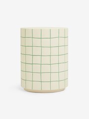 MADE.COM White Green Check Logan Indoor/Outdoor Side Table - Image 3 of 4
