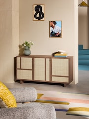 MADE.COM Dark Oak Effect Pavia Accent Rattan Large Sideboard - Image 1 of 5