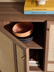 MADE.COM Dark Oak Effect Pavia Accent Rattan Large Sideboard - Image 2 of 5