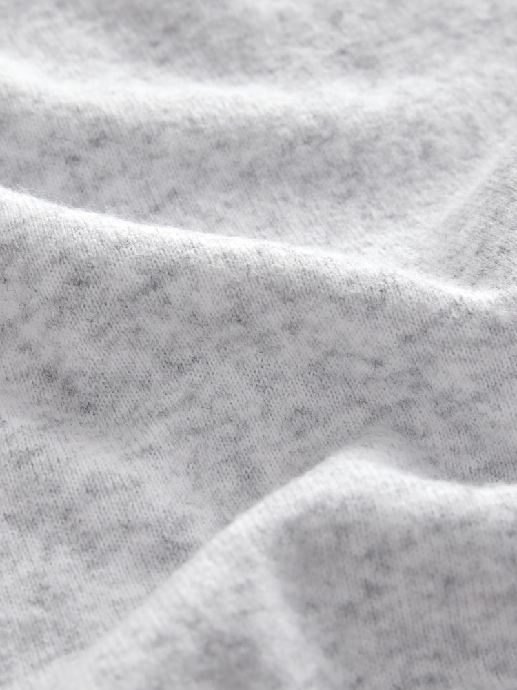 Grey Smart Collar Button Through Longline Knitted Shirt with Wool - Image 7 of 7