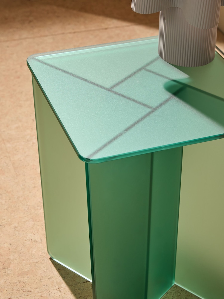 MADE.COM Frosted Green Oki Side Table - Image 2 of 5