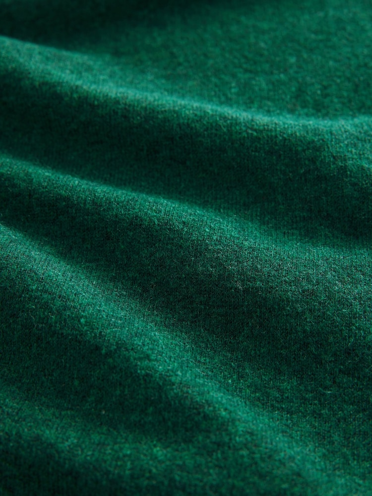 Green Smart Collar Button Through Longline Knitted Shirt with Wool - Image 5 of 7