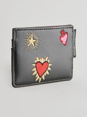 Rockett St George Black Pu Embroidered Cardholder - Image 2 of 6