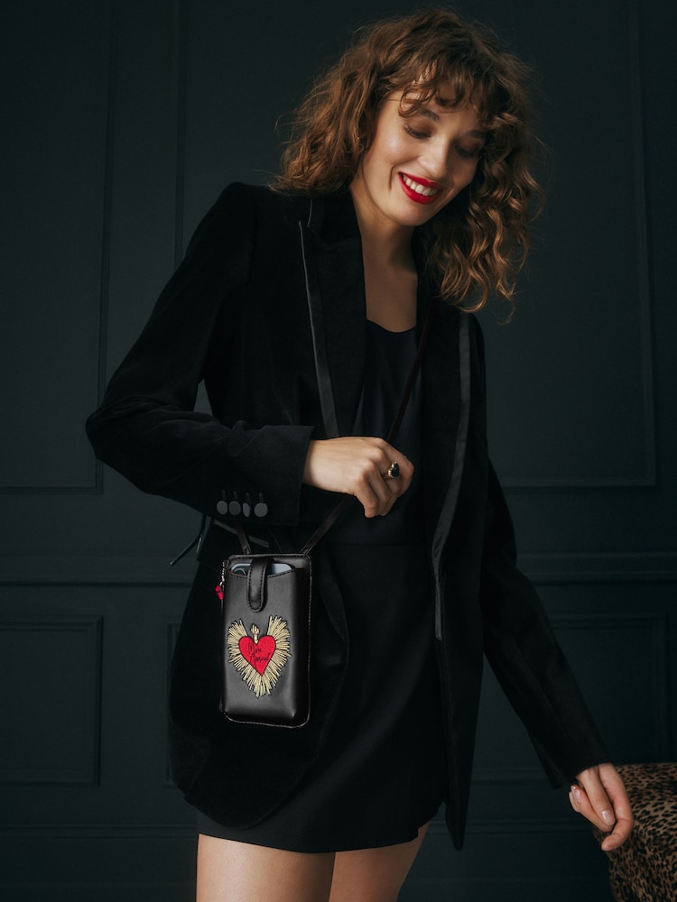 Rockett St George Black PU Cross-Body Phone Holder - Image 1 of 7