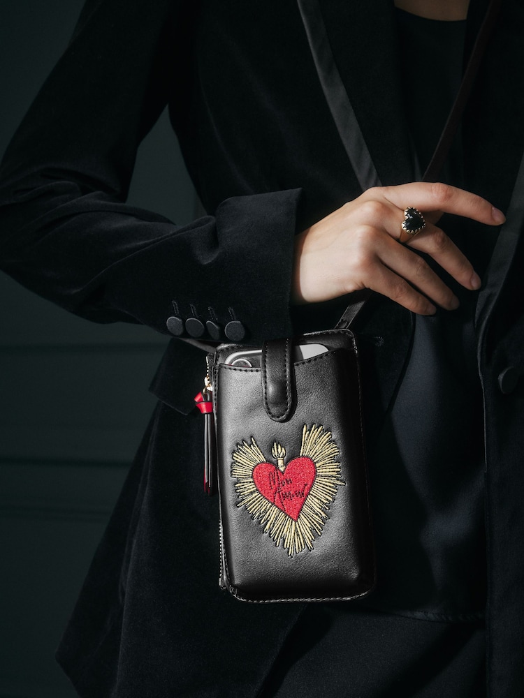 Rockett St George Black PU Cross-Body Phone Holder - Image 2 of 7