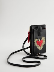 Rockett St George Black PU Cross-Body Phone Holder - Image 3 of 7