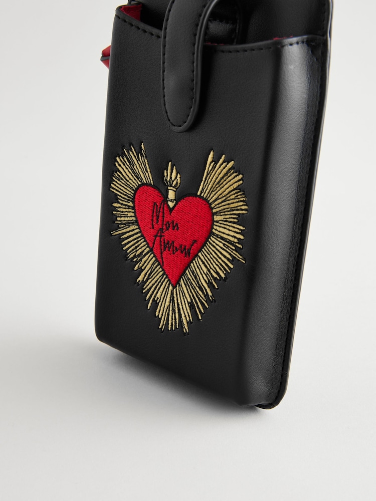 Rockett St George Black PU Cross-Body Phone Holder - Image 7 of 7