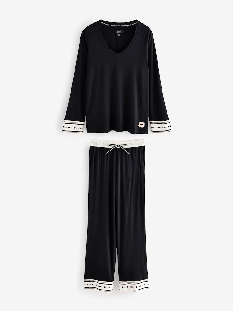 Rockett St George Black/White Lips Pyjamas Set - Image 9 of 13