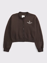Abercrombie & Fitch Brown Script Logo Jersey Button Through Cardigan - Image 6 of 6
