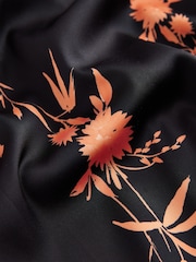 Rockett St George Black/Pink Satin Floral Slip Dress - Image 9 of 9