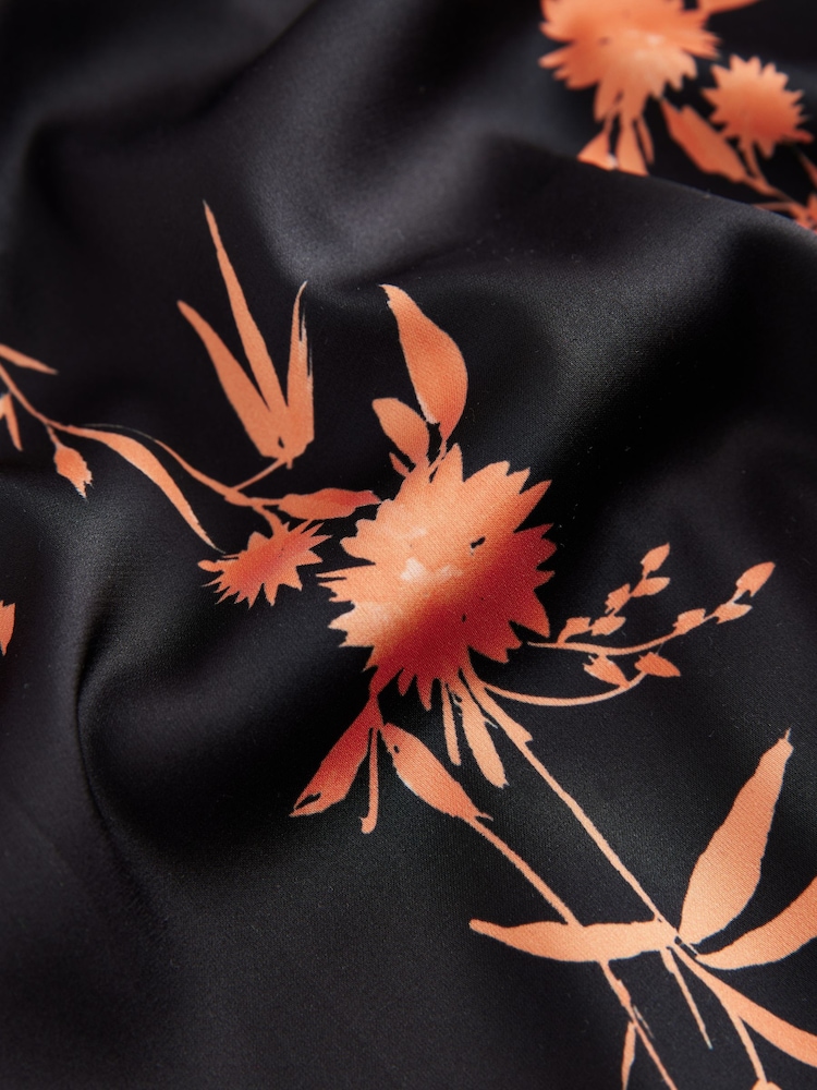 Rockett St George Black/Pink Satin Floral Slip Dress - Image 9 of 9