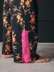 Rockett St George Black Satin Orange Floral Cami Pyjamas - Image 5 of 10