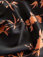 Rockett St George Black Satin Orange Floral Cami Pyjamas - Image 9 of 10