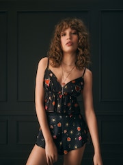 Rockett St George Black Heart Satin Cami Short Pyjamas Set - Image 2 of 7