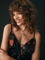 Rockett St George Black Heart Satin Cami Short Pyjamas Set - Image 4 of 7