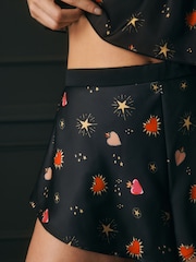 Rockett St George Black Heart Satin Cami Short Pyjamas Set - Image 6 of 7