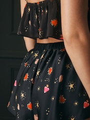 Rockett St George Black Heart Satin Cami Short Pyjamas Set - Image 7 of 7
