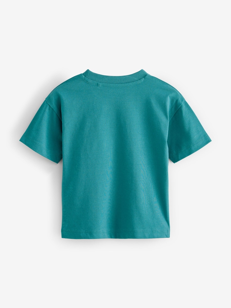 Verde con pececitos - Camiseta sencilla de manga corta (3 meses-7 años) - Imagen 2 de 4 Verde con pececitos - Camiseta sencilla de manga corta (3 meses-7 años) - Imagen 2 de 4