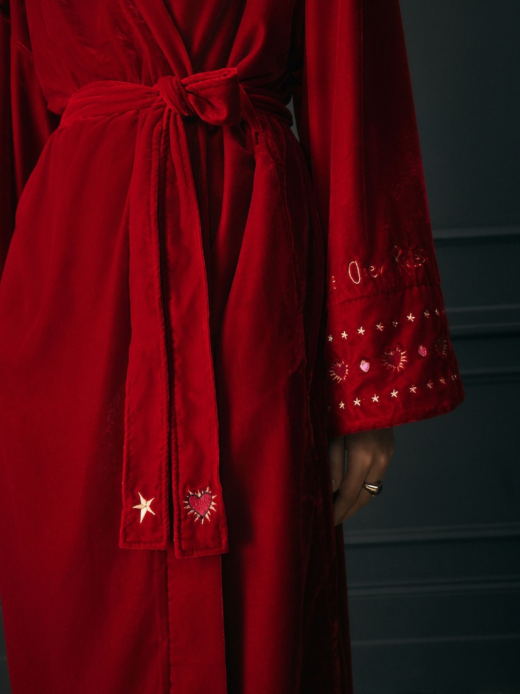 Peignoir Rockett St George en velours et cœur perlé - Image 5 of 8
