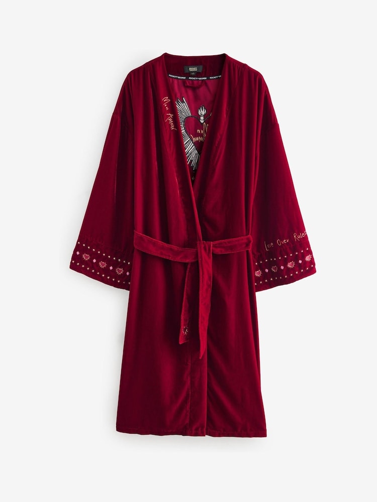 Peignoir Rockett St George en velours et cœur perlé - Image 6 of 8