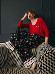 Rockett St George Black/Red Long Sleeve Hearts Pyjamas Set - Image 1 of 11