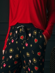 Rockett St George Black/Red Long Sleeve Hearts Pyjamas Set - Image 4 of 11