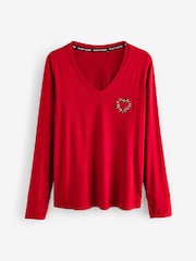 Rockett St George Black/Red Long Sleeve Hearts Pyjamas Set - Image 9 of 11